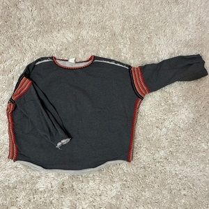 Natural Life Knit Trim Sweatshirt - Charcoal